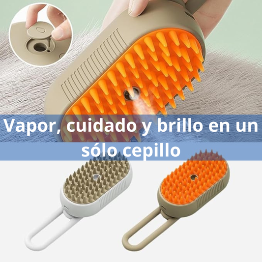 Cepillo a Vapor 2 en 1 para Mascotas