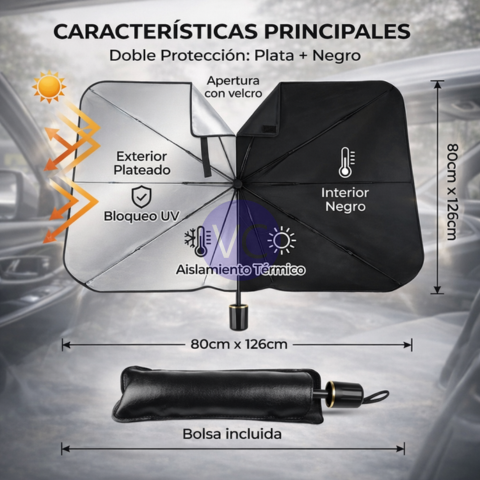 Parasol Retráctil de Auto - Protección Contra el Calor