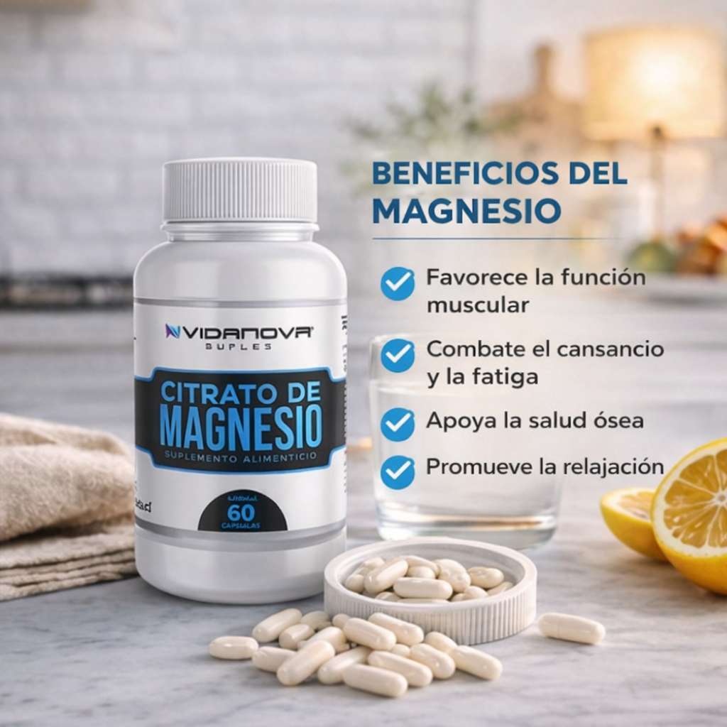 Citrato de Magnesio 400mg 60 Caps - Recuperación muscular