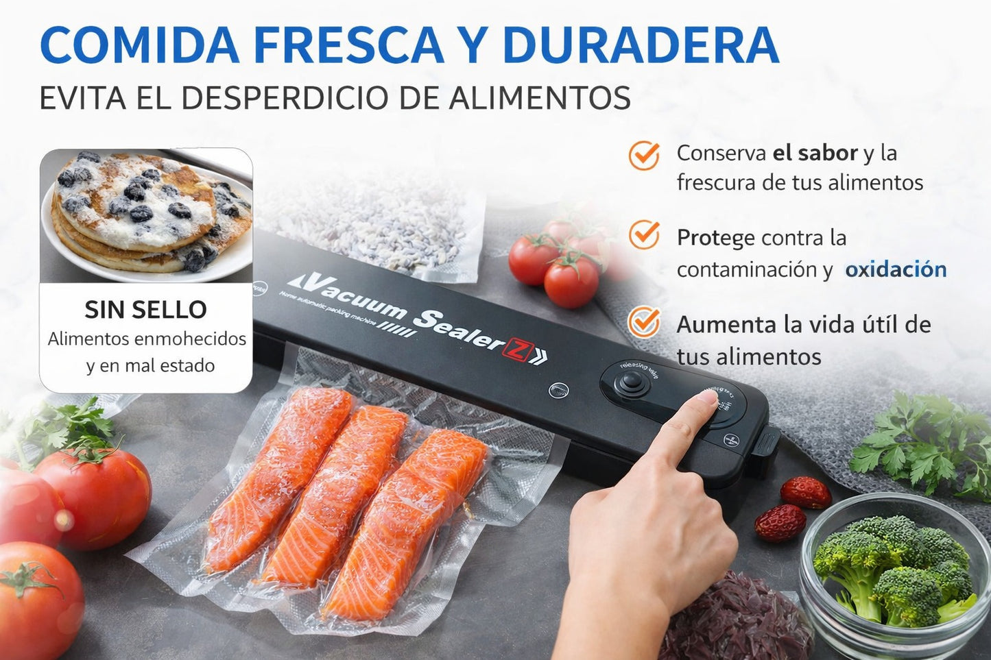 Sellador de Bolsas de Comida al Vacío - Protección y Conservación de Alimentos