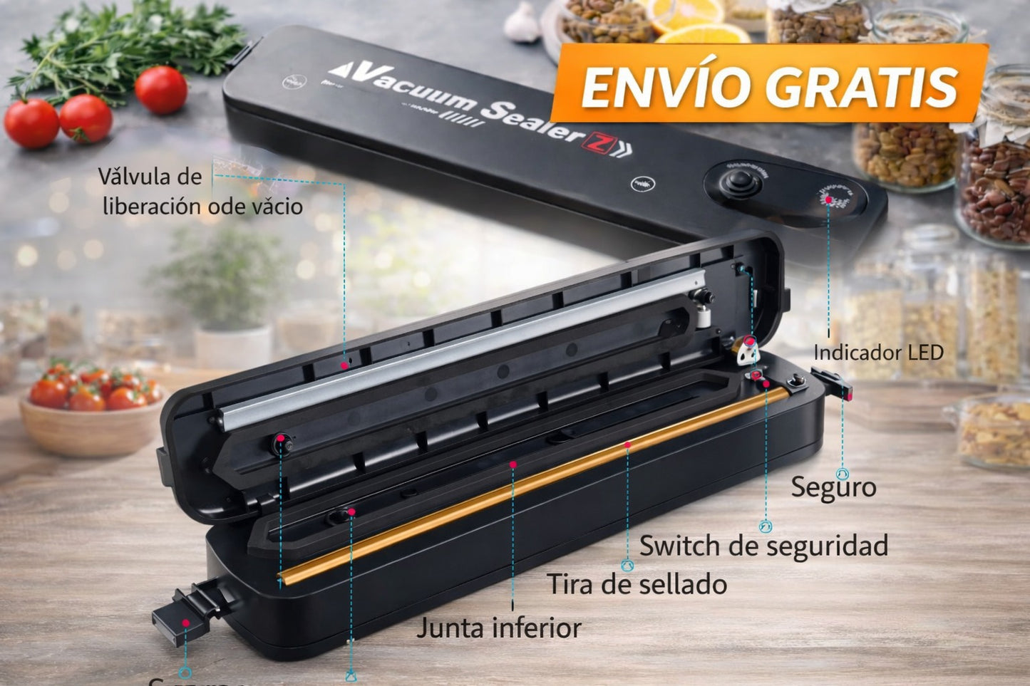 Sellador de Bolsas de Comida al Vacío - Protección y Conservación de Alimentos